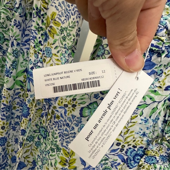 POUPETTE ST. Barths KIDS LONG JUMPSUIT BELENE
WHITE BLUE NATURE size 12 - Picture 7 of 7